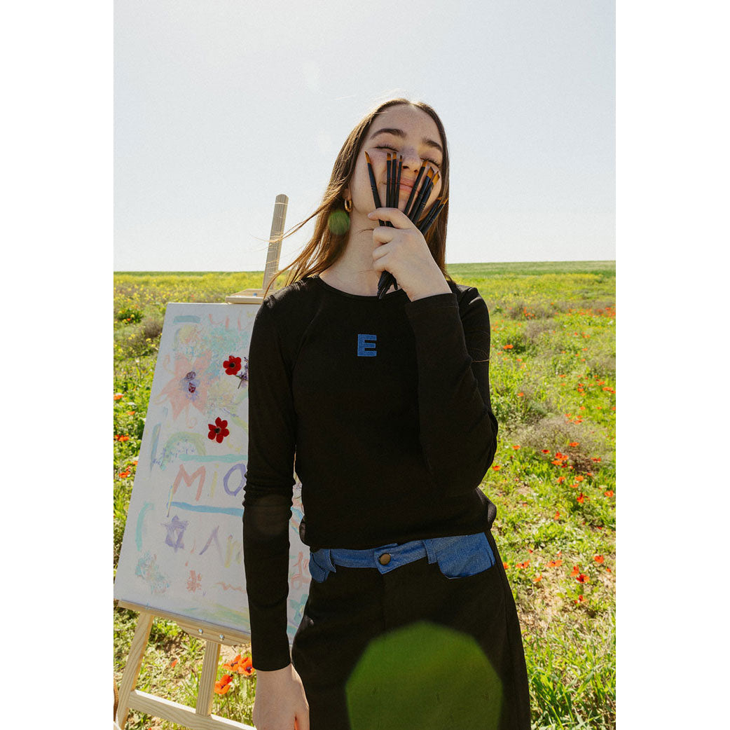 Elements Black Denim E Logo Tee