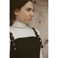 A4 Black Pleated Buckle Jumper