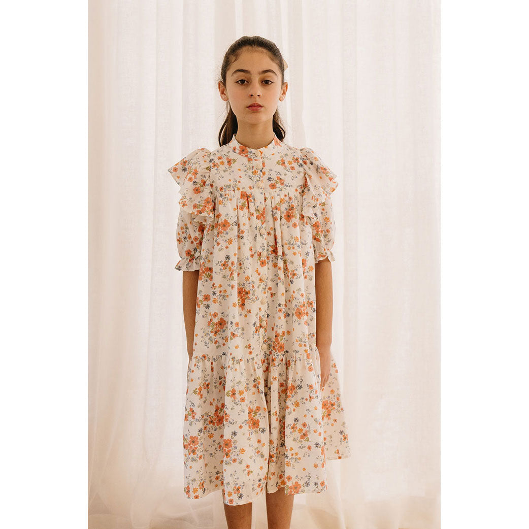 Petite Pink Coral Floral Printed Dress