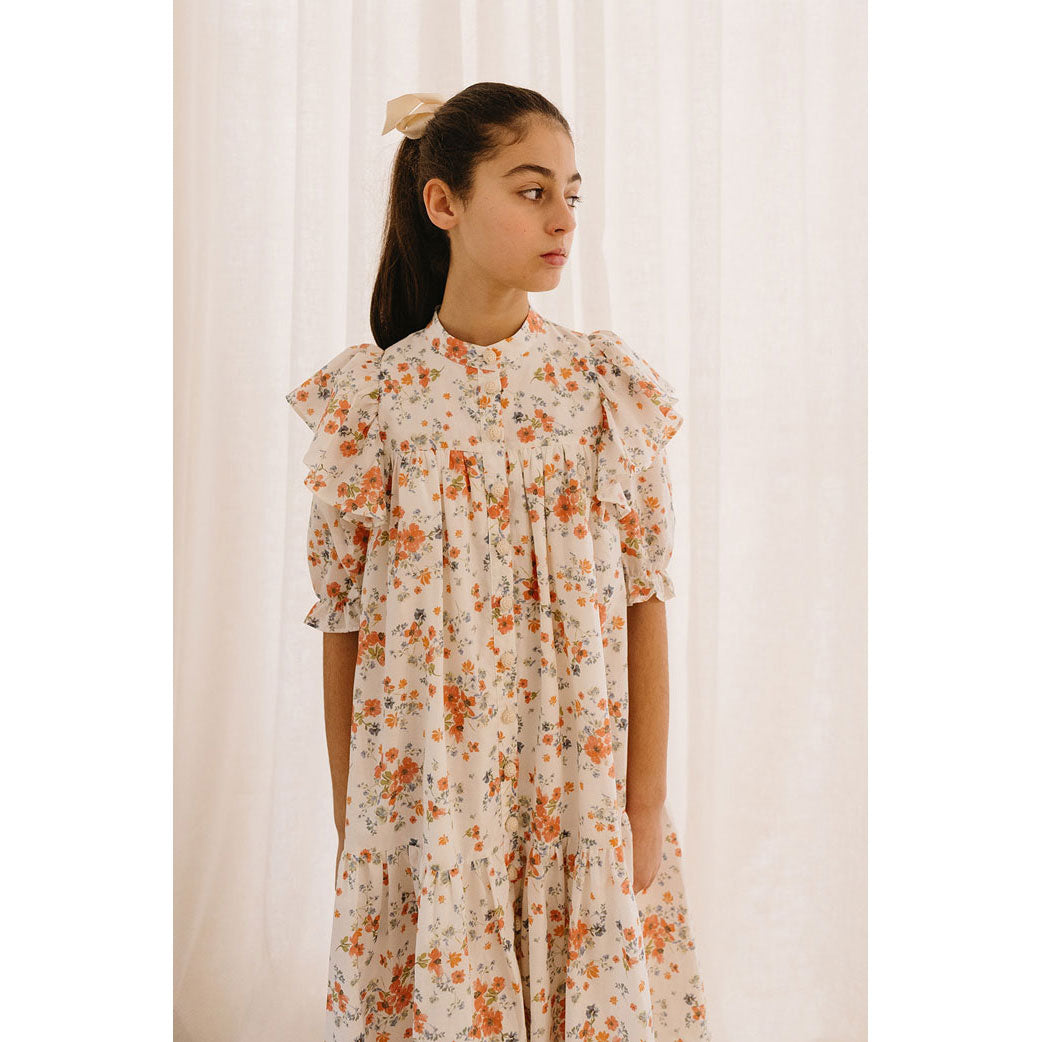 Petite Pink Coral Floral Printed Dress