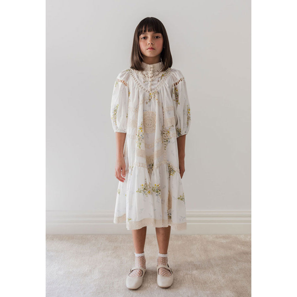 Petite Amalie Spring Meadow Print Voile  Dress