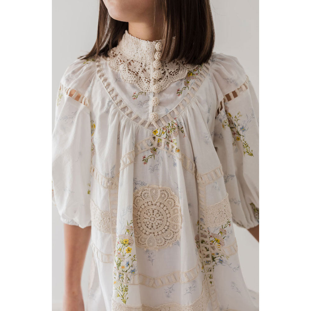 Petite Amalie Spring Meadow Print Voile  Dress