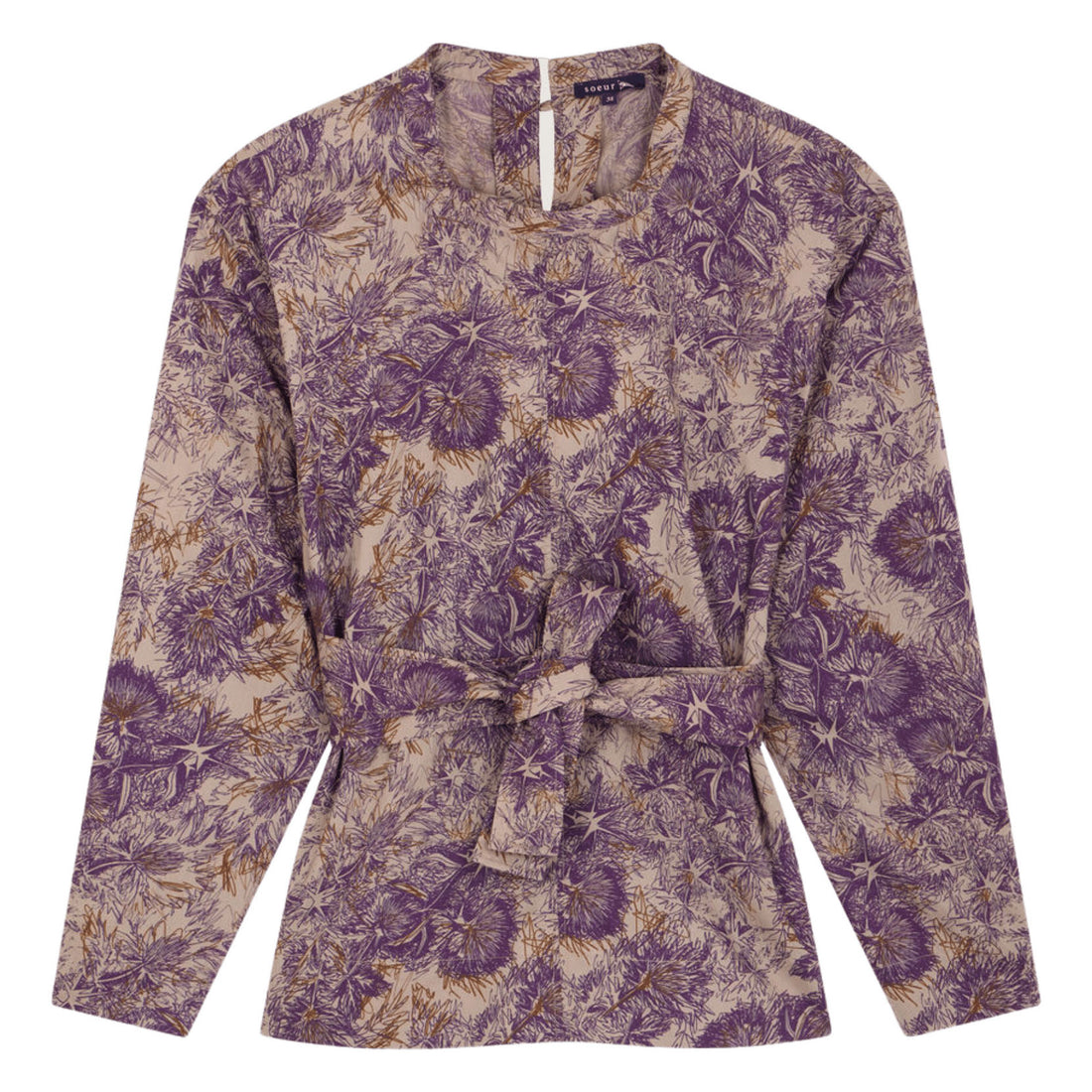 Soeur Violet Floral Tapioka Blouse