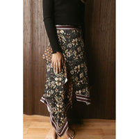 and tmrw Black Asymmetrical Floral Skirt