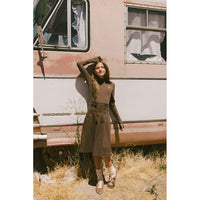 Clubhouse Mocha Shoe Embroidered Turtleneck