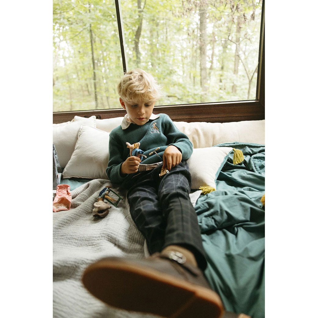 Arza Teal V Neeck Sweater