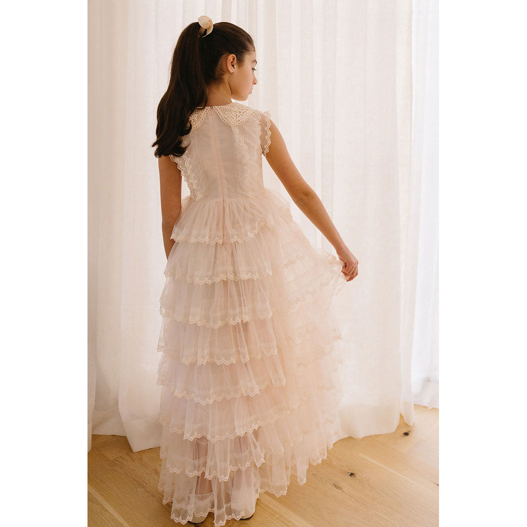 Petite Amalie  Petal Crochet Collar Tulle Gown