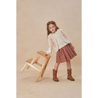 Cera Una Volta Burgundy Flower July Skirt