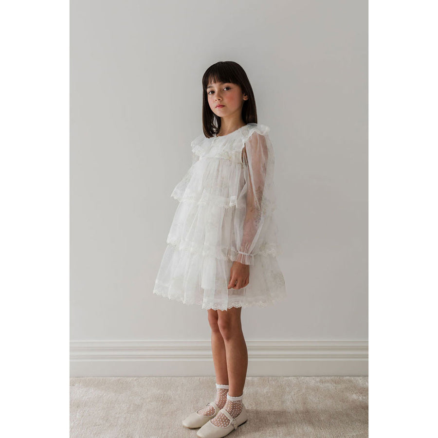 Petite Gold Spring Meadow Short Tulle Dress