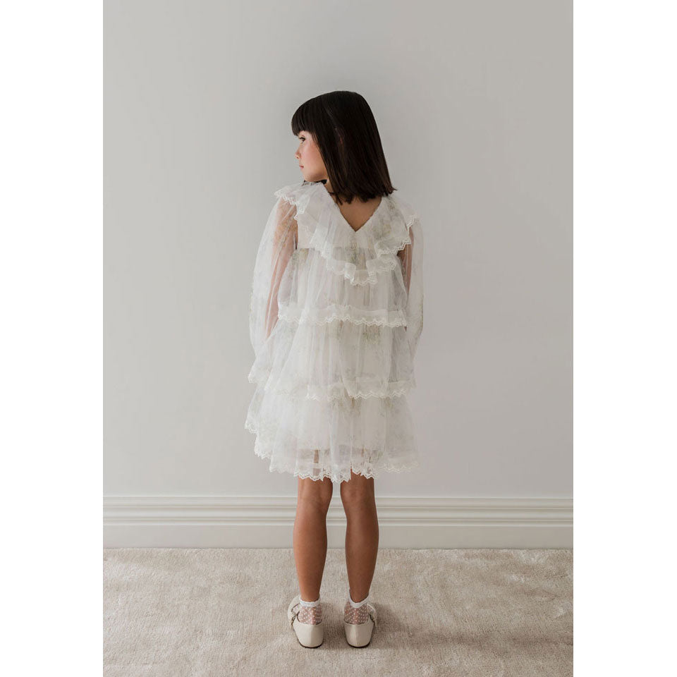 Petite Gold Spring Meadow Short Tulle Dress
