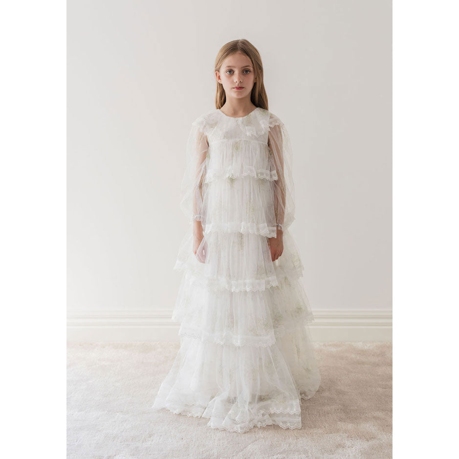 Petite Gold Spring Meadow Tulle Gown