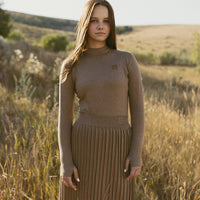 ELEMENTS Gold Metallic Knit Turtleneck