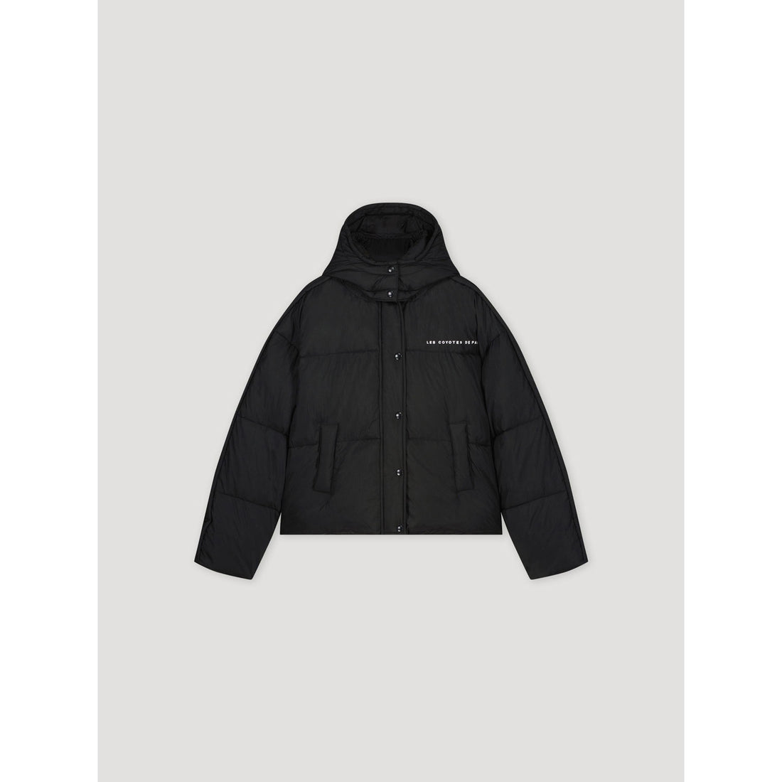 Les Coyotes De Paris Black Short Hooded Puffer