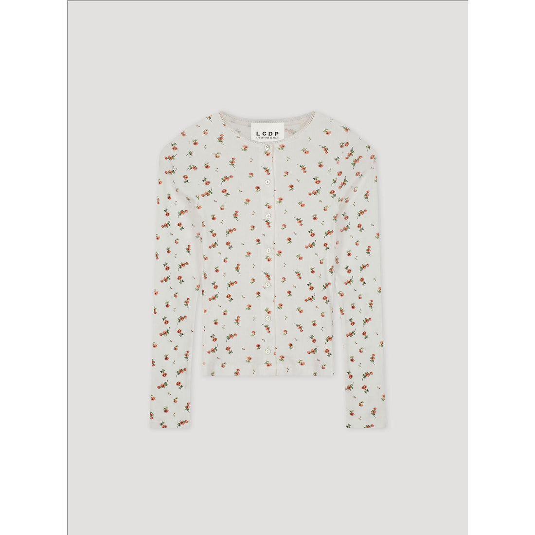 Les Coyotes De Paris Mini Flowers Rib Cardigan