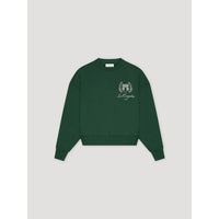 Les Coyotes De Paris Pine Green Boxy Chest Embroidery Sweatshirt