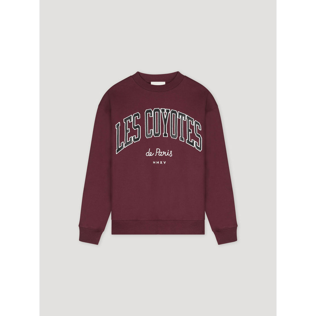 Les Coyotes De Paris Maroon Oversized College Sweatshirt