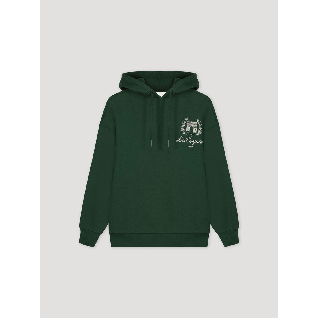 Les Coyotes De Paris Pine Green Oversized Embroidery Hoodie