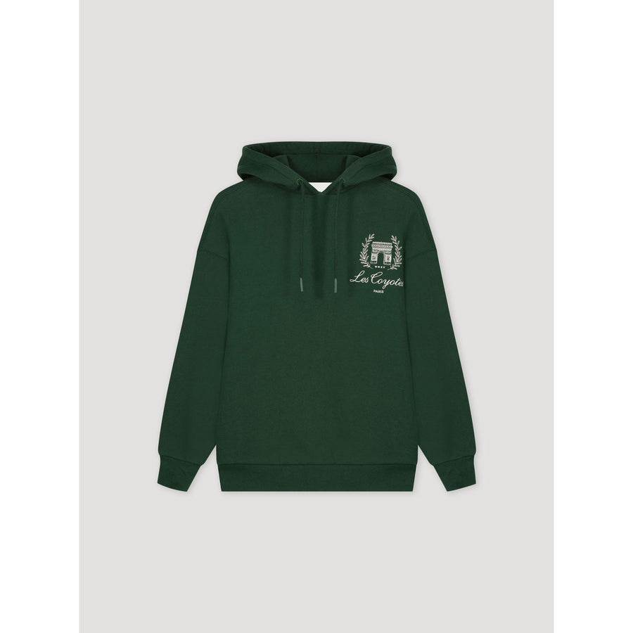 Les Coyotes De Paris Pine Green Oversized Embroidery Hoodie