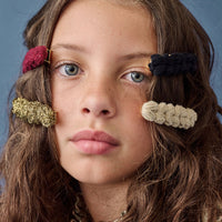Knot Hairbands Black Floret Knit Bow Barrette
