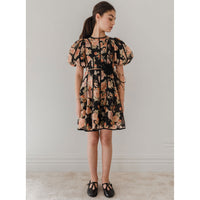 Petite Amalie Black Vintage Bloom Print Dress