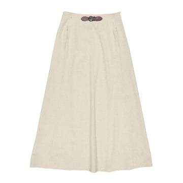  Beige Buckle Skirt Skirt