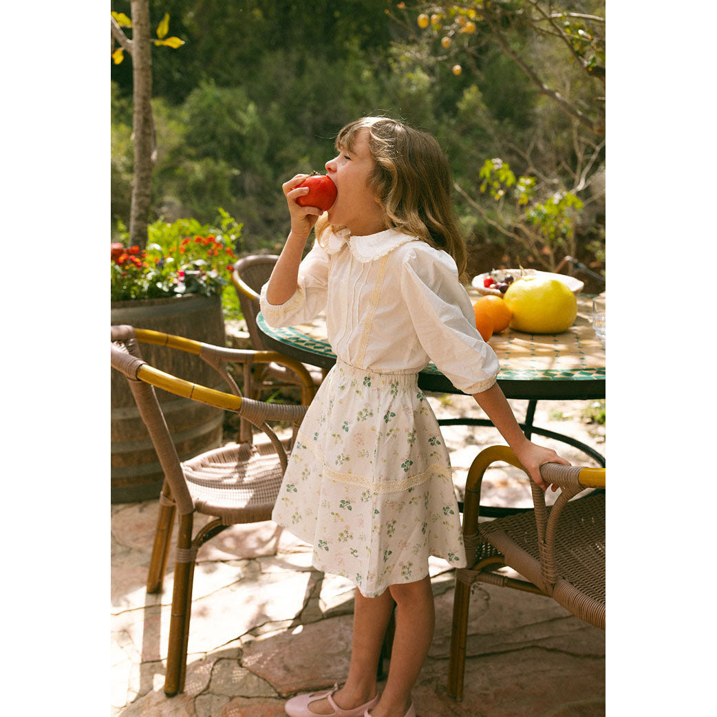 L by Ladida Cream 3/4 Sleeve Lace Blouse