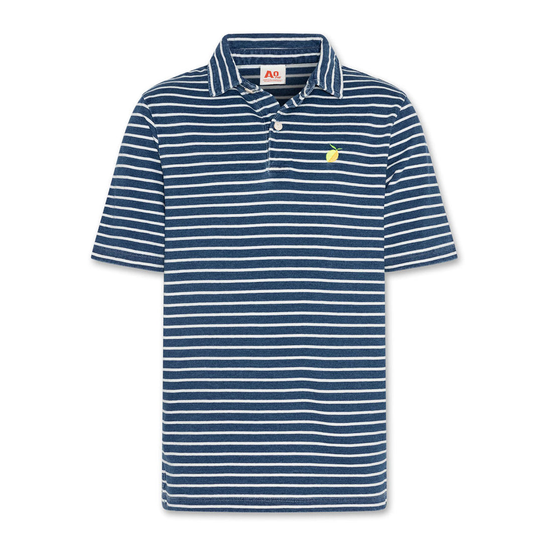 AO76 Indigo Striped Boss Polo