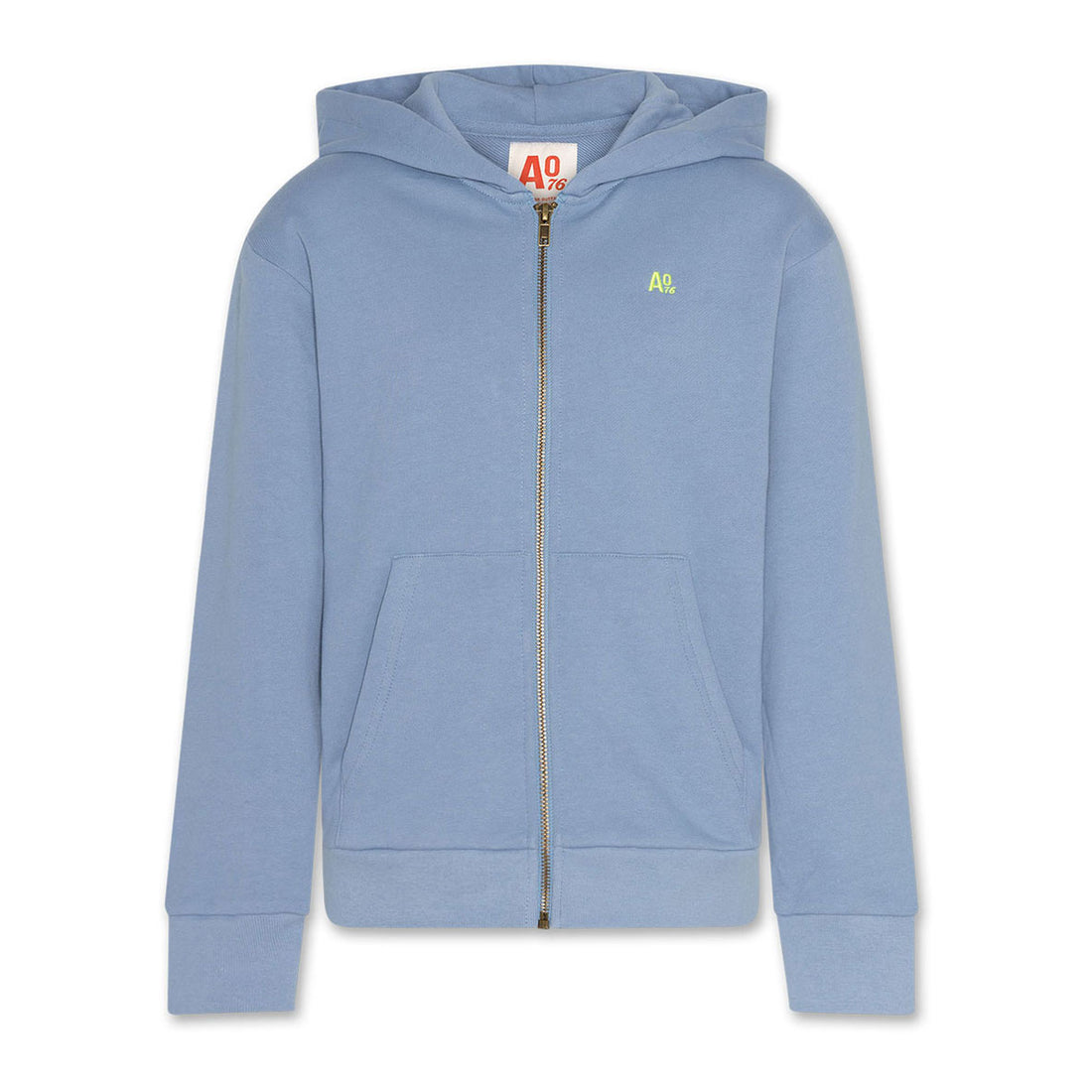 AO76 Light Blue Logo Norman Zip-Up Hoodie