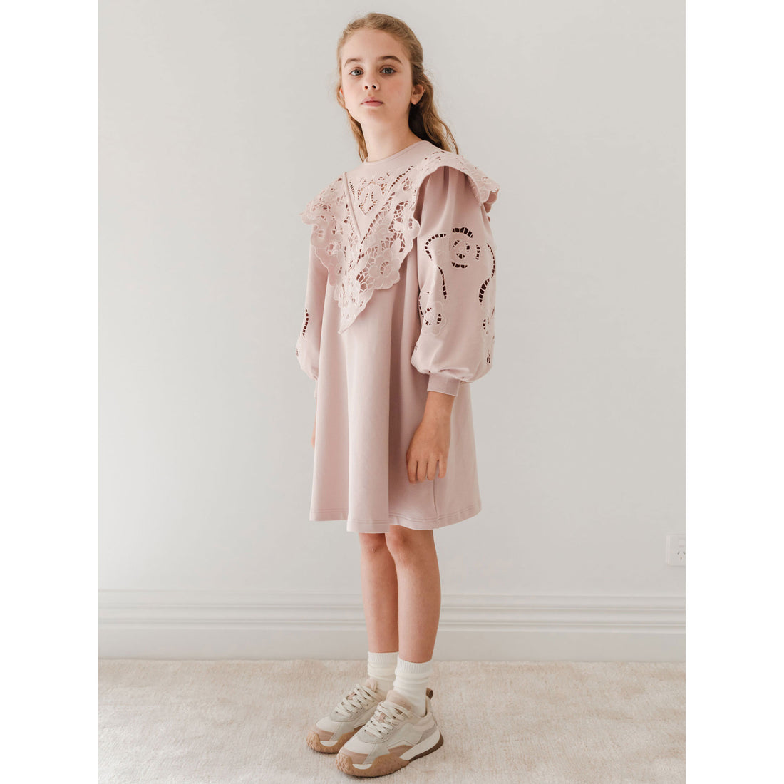 Petite Pink Dusty Lilac Terry Cut Out Sweat Dress