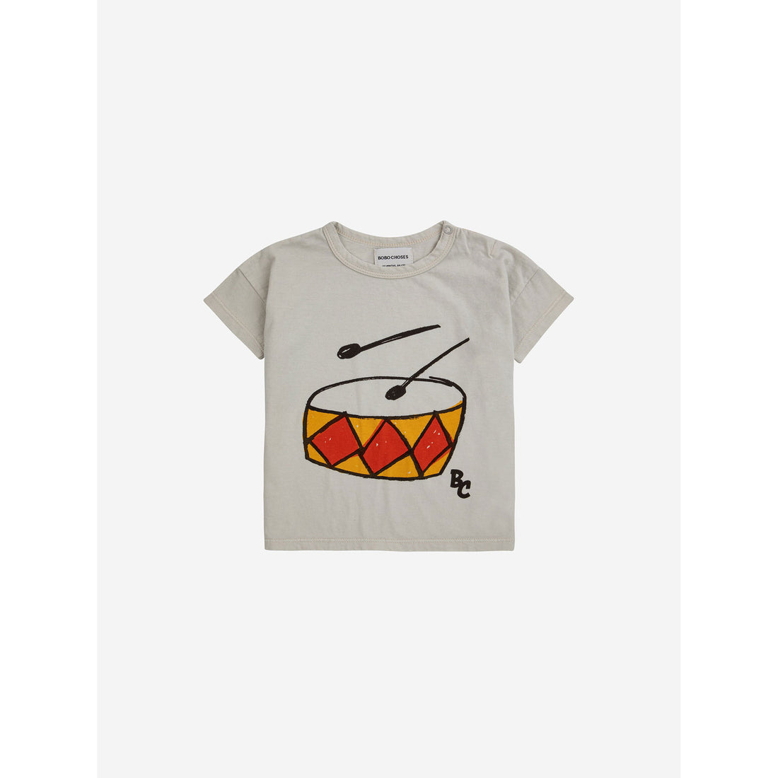 Bobo Choses Beige Baby Play The Drum T-Shirt