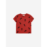 Bobo Choses Burgundy Red Baby Ant All Over T-Shirt