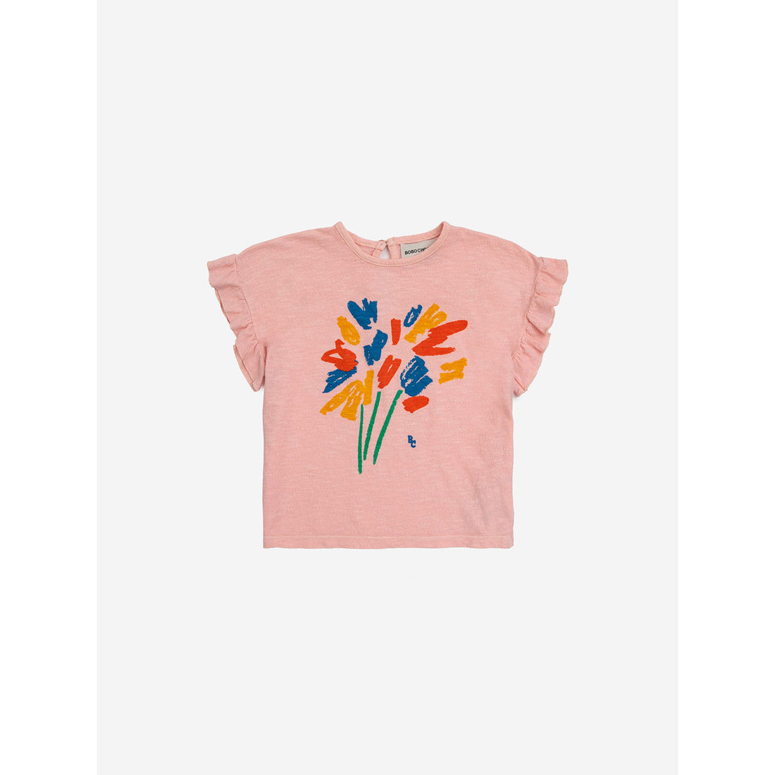 Bobo Choses Pink Baby Fireworks Ruffle T-Shirt