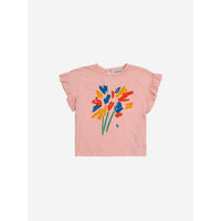 Bobo Choses Pink Baby Fireworks Ruffle T-Shirt