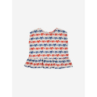 Bobo Choses Offwhite Baby Ribbon Bow All Over Woven Blouse