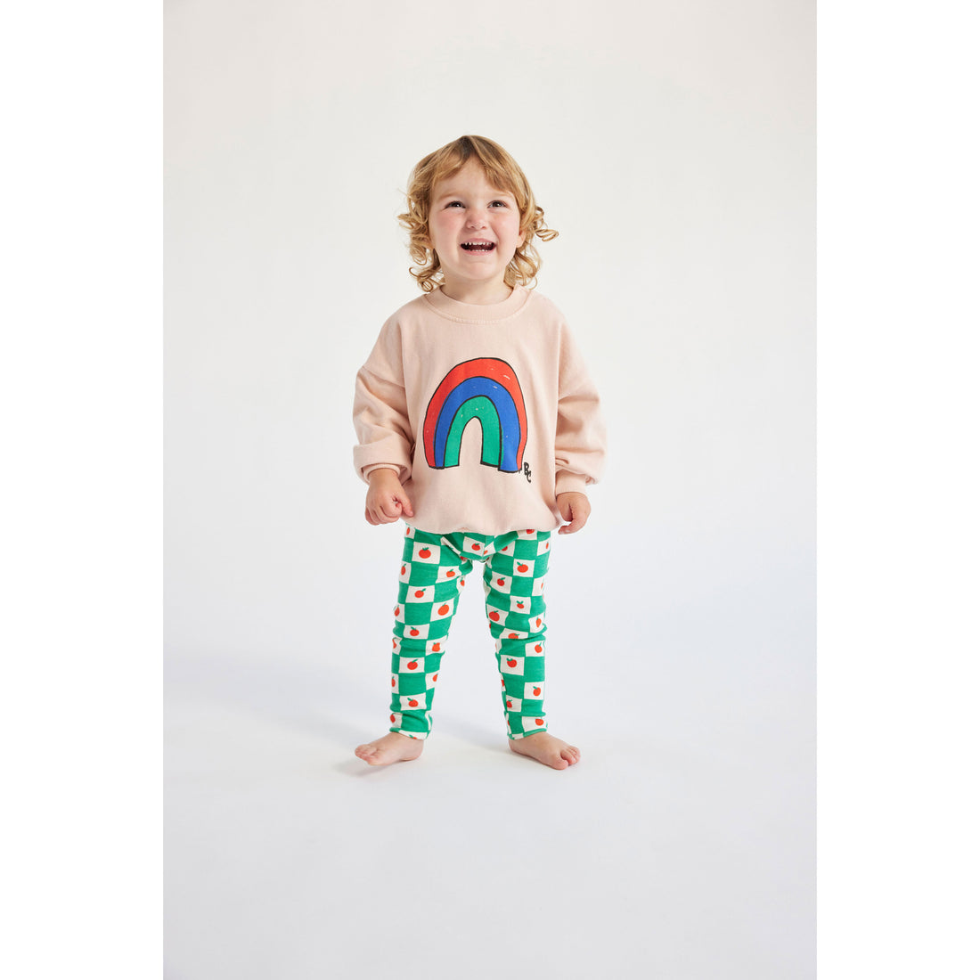 Bobo Choses Light Pink Baby Rainbow Sweatshirt