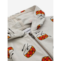 Bobo Choses Beige Baby Play The Drum Zipped Hoodie
