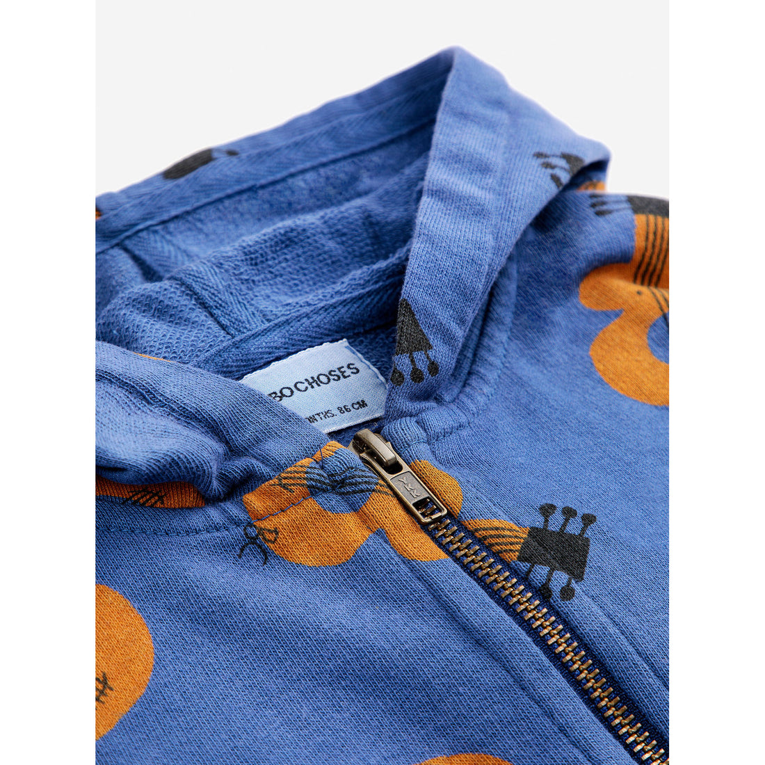 Bobo Choses Navy Blue Baby Acoustic Guitar All Over Zipped Hoodie