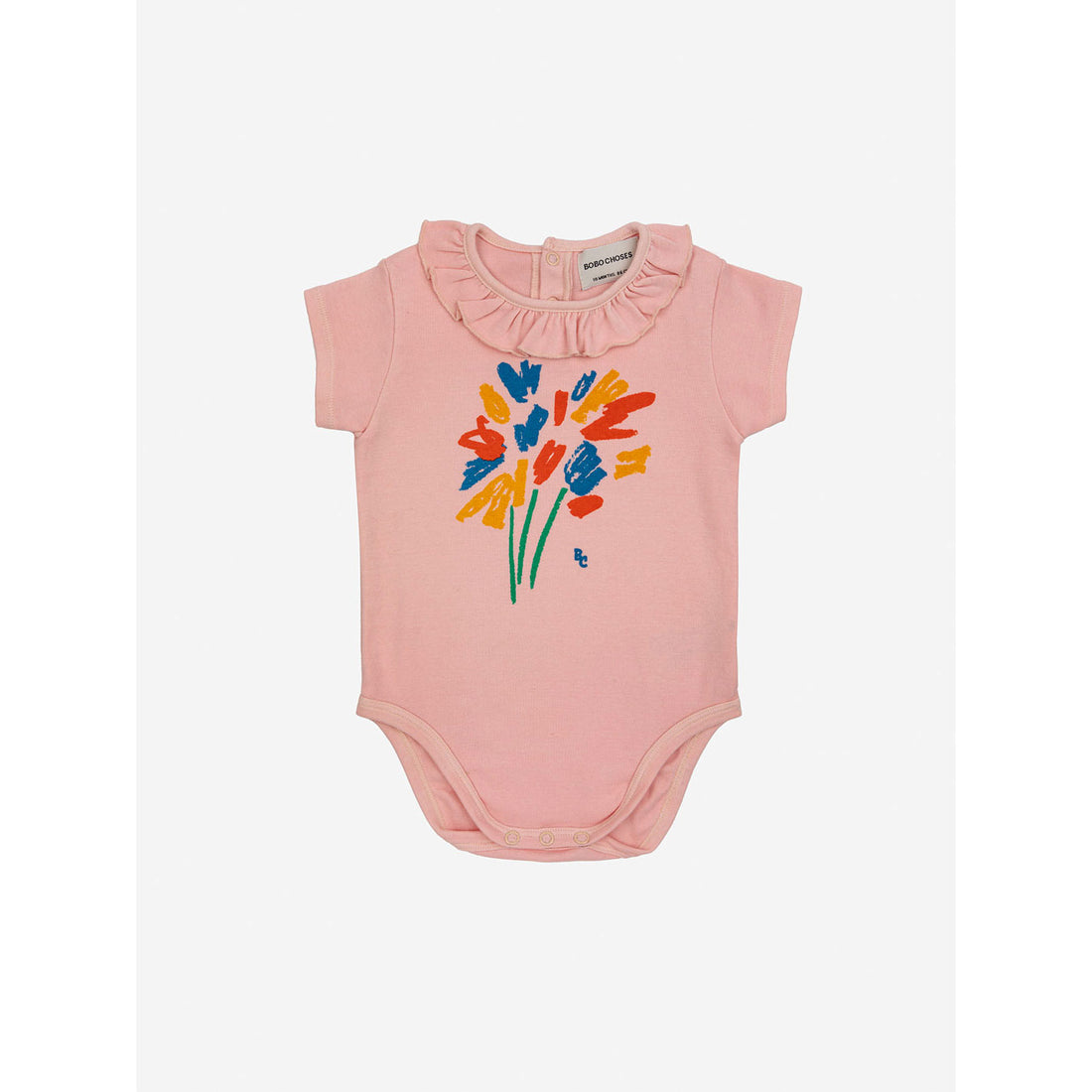 Bobo Choses Pink Baby Fireworks Ruffle Collar Body