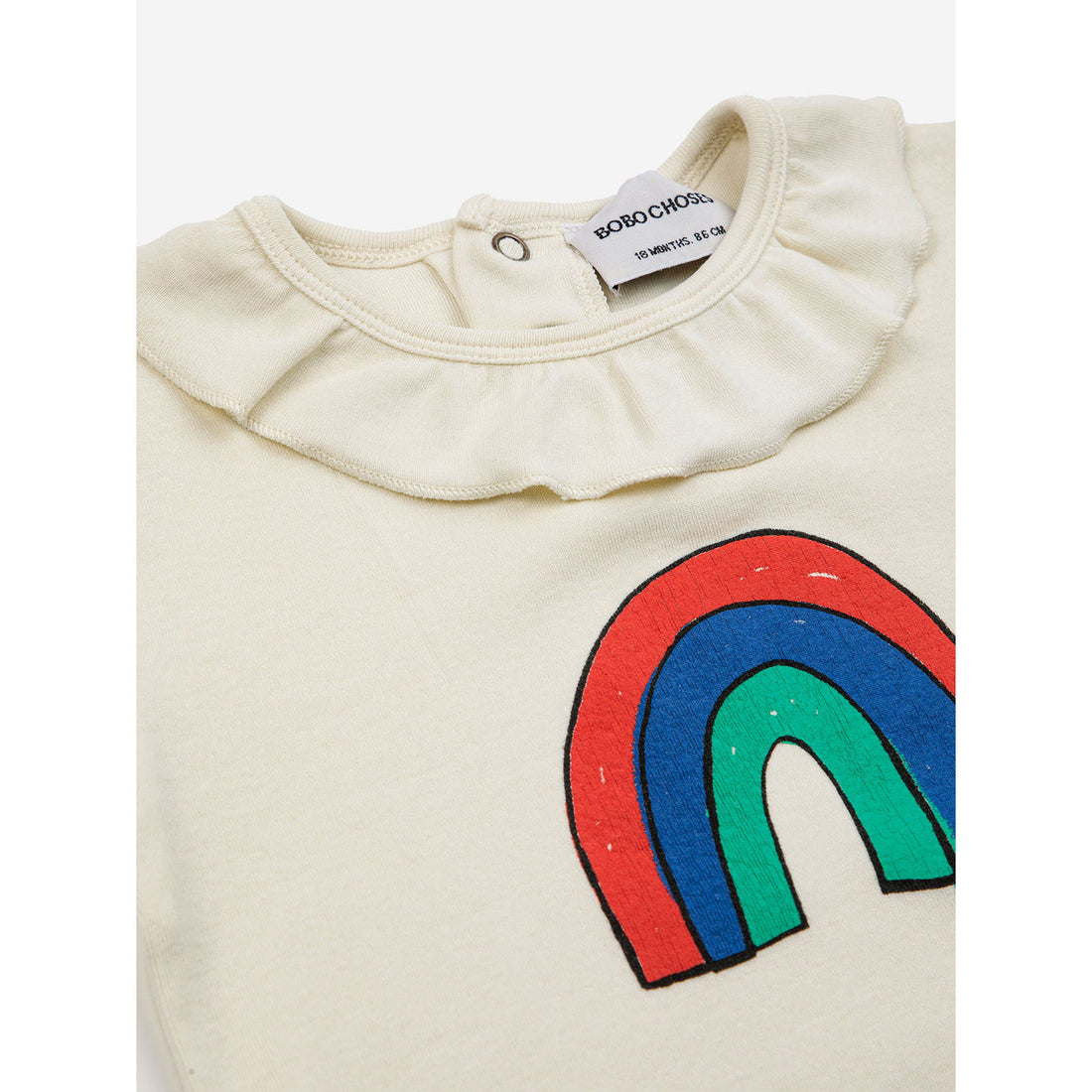 Bobo Choses Offwhite Baby Rainbow Ruffle Collar Body