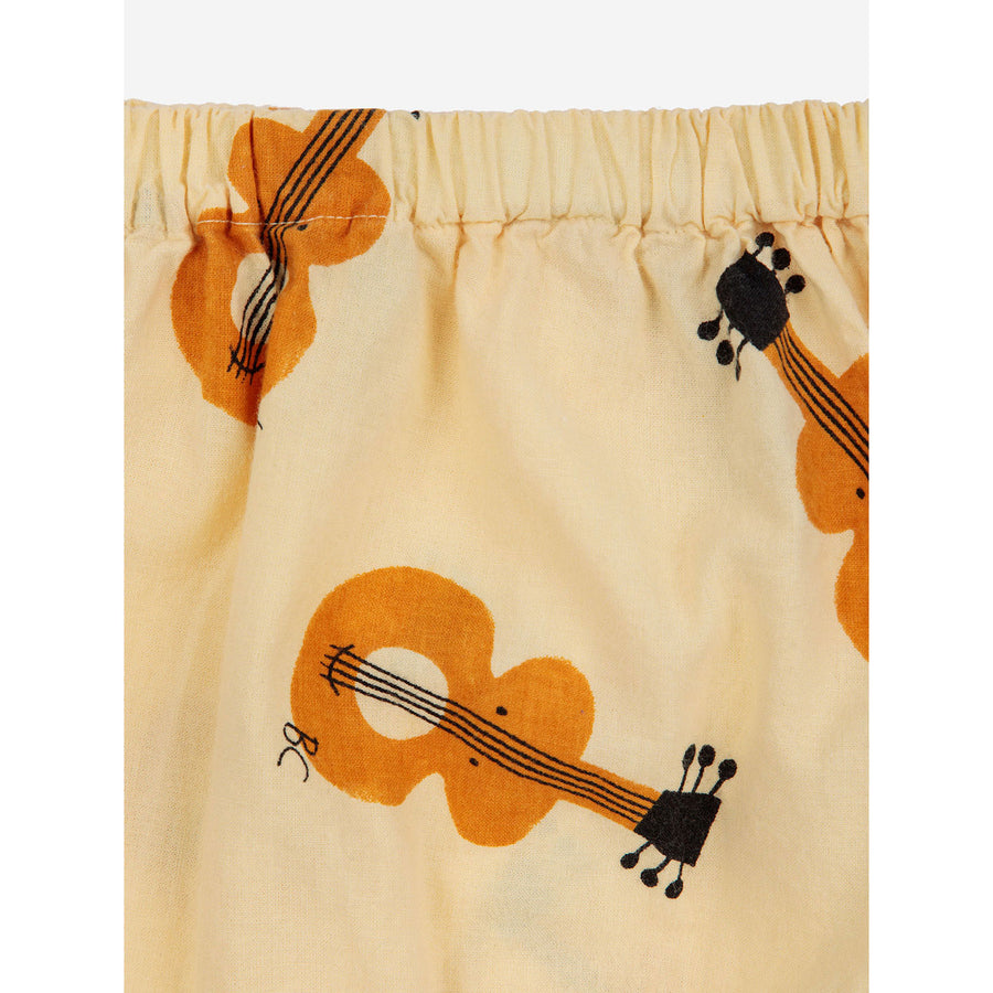 Bobo Choses Light Yellow Baby Acoustic Guitar All Over Woven Bloomer