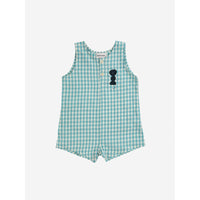 Bobo Choses Turquoise Baby Ant Vichy Woven Playsuit