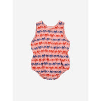 Bobo Choses Pink Baby Ribbon Bow All Over Woven Romper