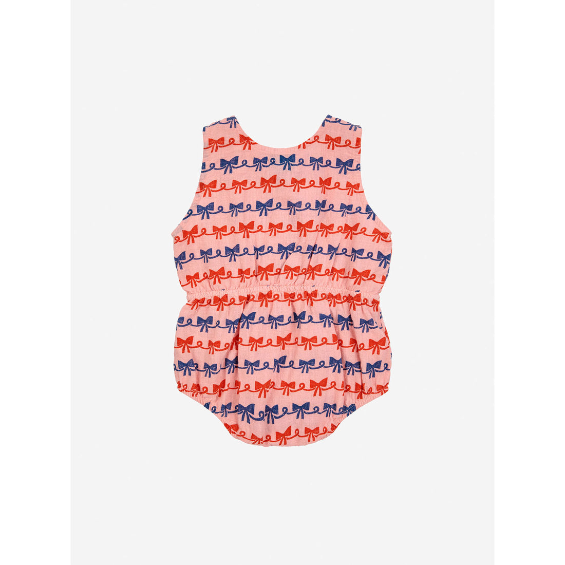 Bobo Choses Pink Baby Ribbon Bow All Over Woven Romper