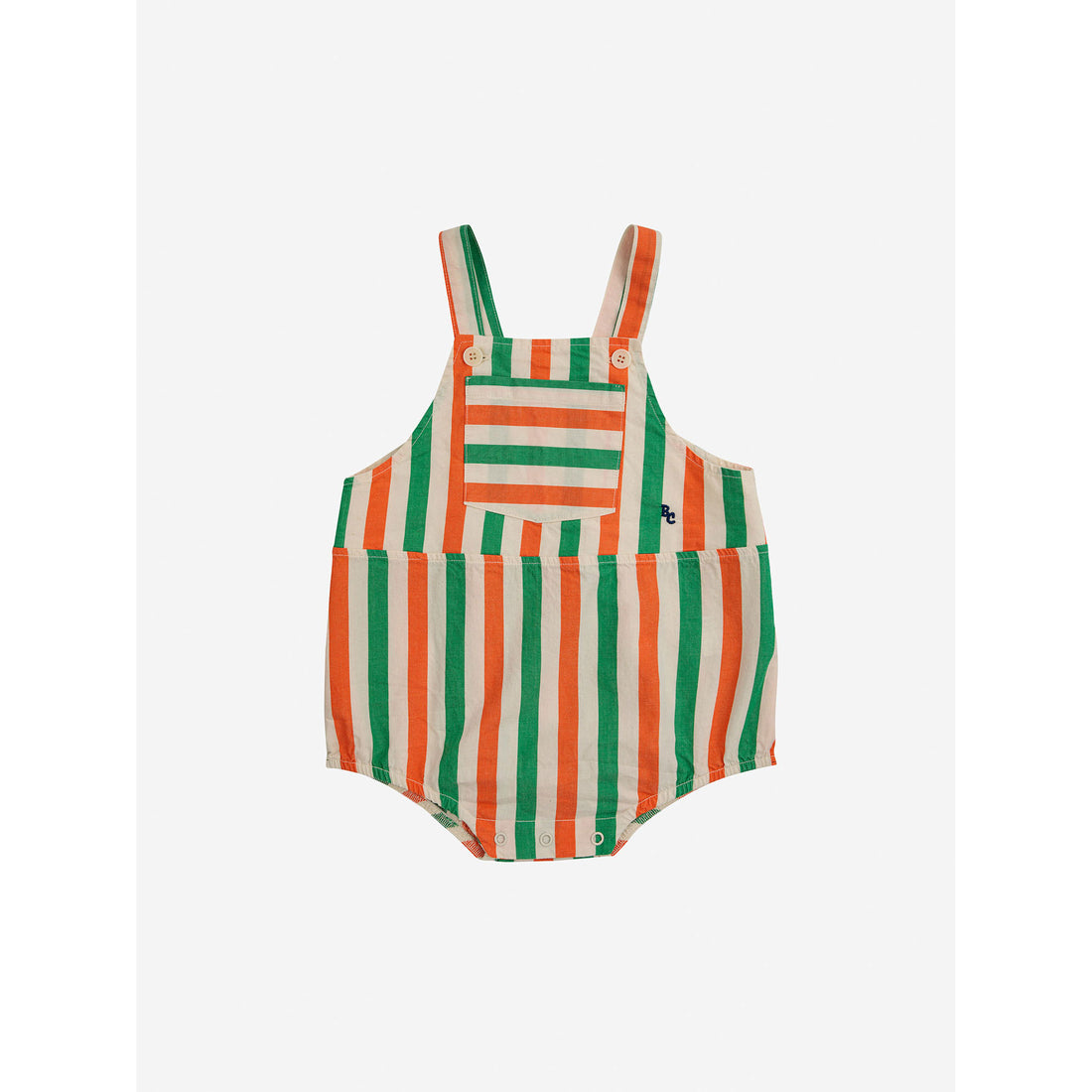 Bobo Choses Offwhite Baby Vertical Stripes Woven Romper