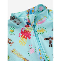 Bobo Choses Aqua Blue Baby Funny Insects All Over Swim Overall