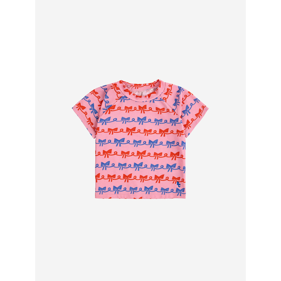 Bobo Choses Pink Baby Ribbon Bow All Over Swim T-Shirt