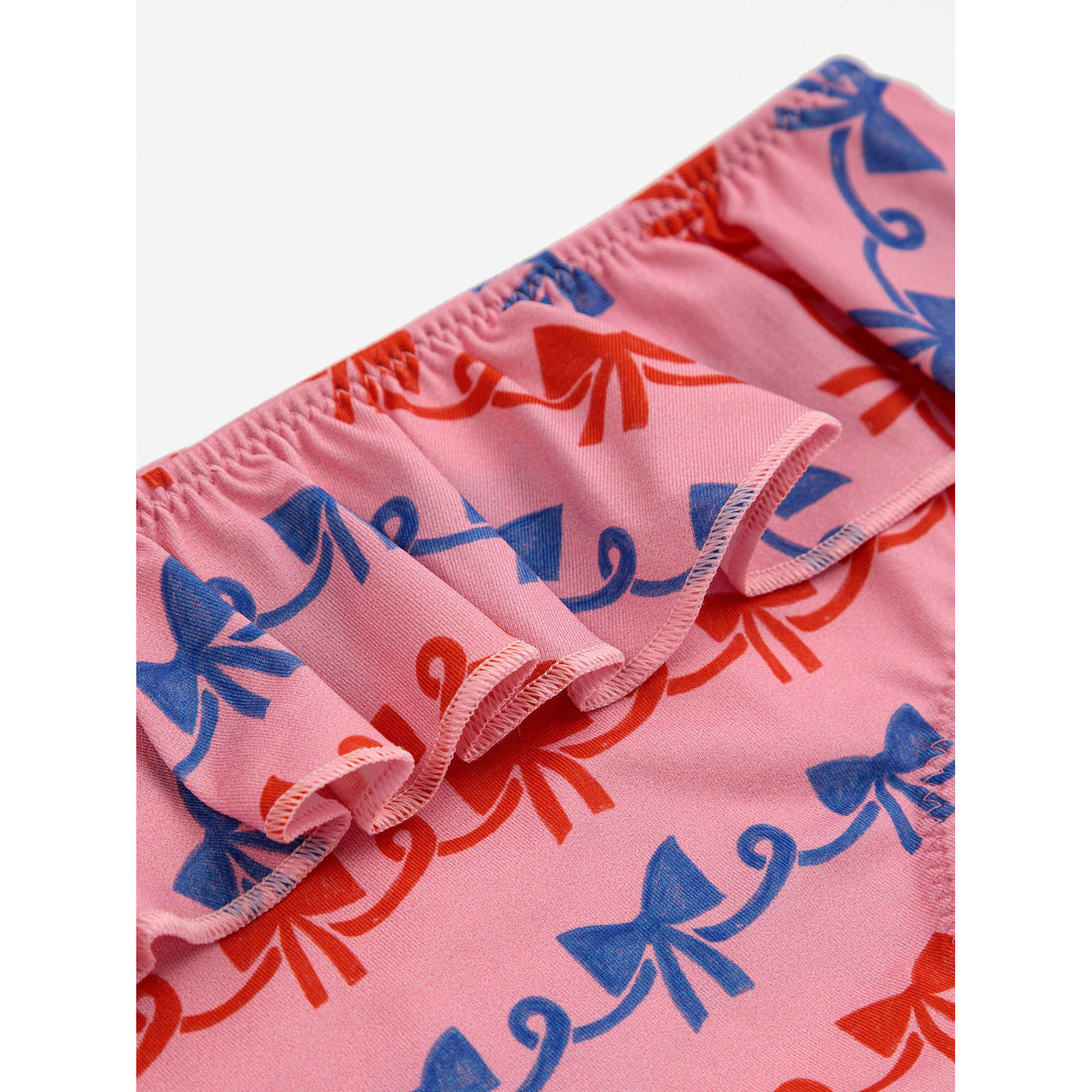 Bobo Choses Pink Baby Ribbon Bow All Over Swim Ruffle Culotte