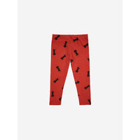 Bobo Choses Burgundy Red Baby Ant All Over Leggings
