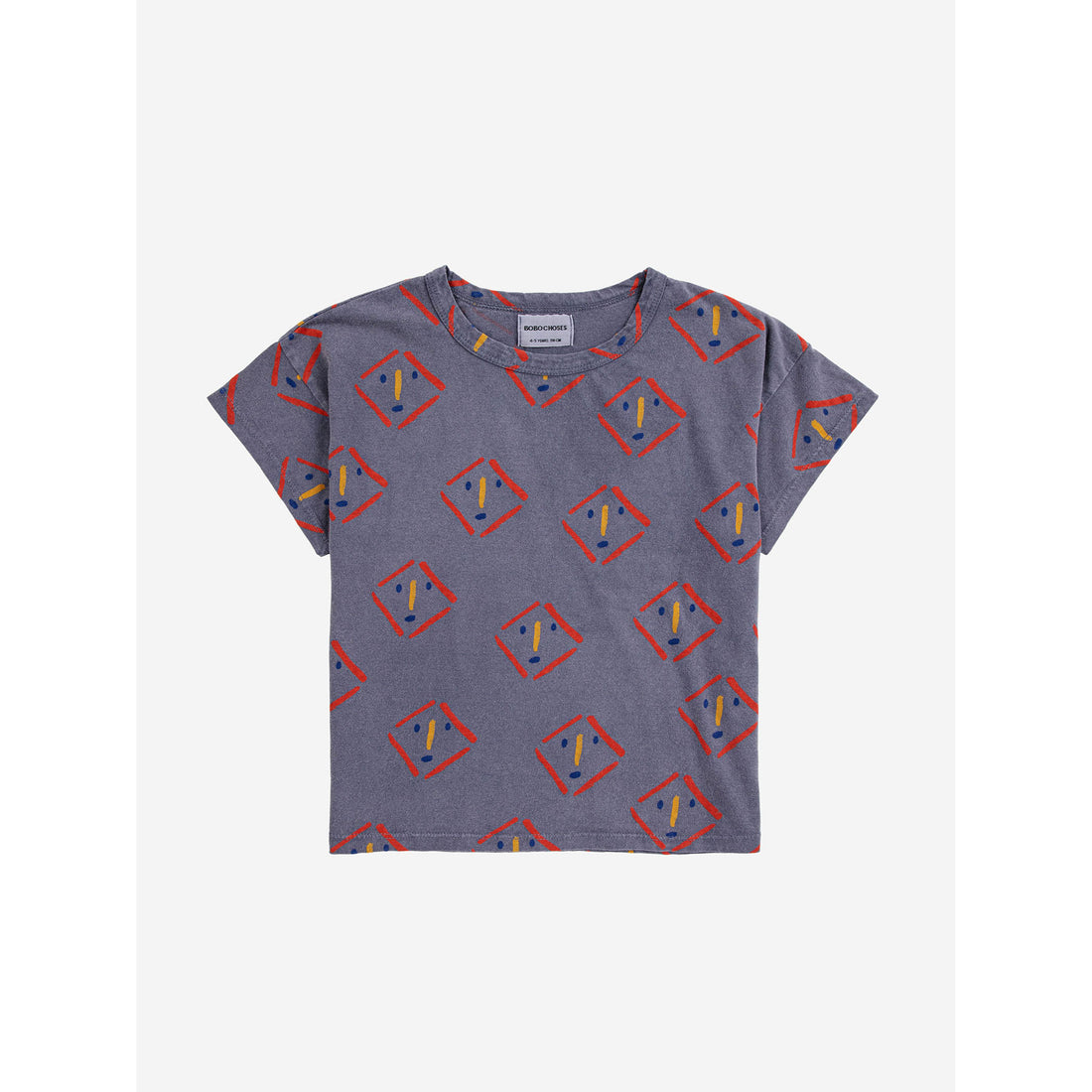 Bobo Choses Prussian Blue Masks All Over T-Shirt