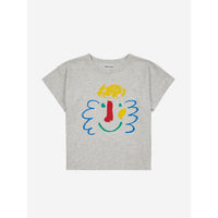 Bobo Choses Light Heather Grey Happy Mask T-Shirt